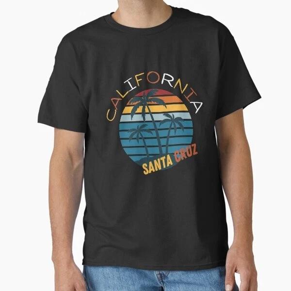 California Santa Cruz Palm Tree Paradise Classic Made In Usaaus Tshirt S2xl S