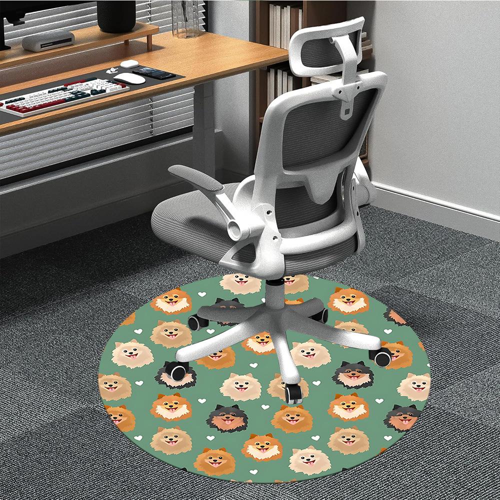 

1pc Pomeranian Pattern Chair Carpet for Office Non-Slip, Rug for Office, Room, Good Gift for Family or Friends, yy251226168 80cm by 80cm