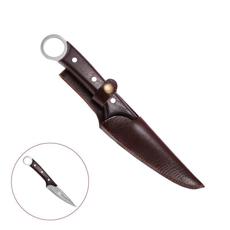 Boning Knife Chef Slice Fruit Cleaver Meat Kitchen Knives Hand Forged Blade Wood Handle Barbecue Cooking Steak Knife With Sheath