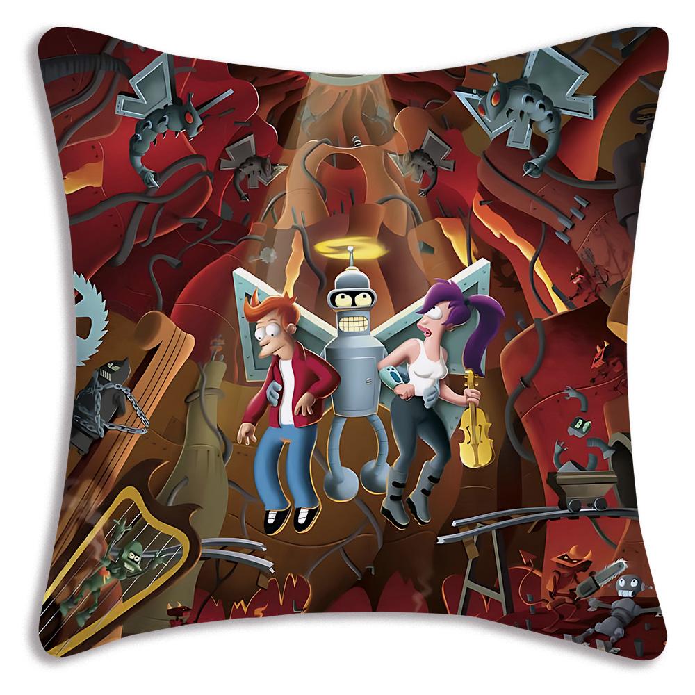Classic movie F-Futuramas Pillow Covers Cartoon Sofa Decorative Home Double-sided Printing Short Plush Cute Cushion Cover
