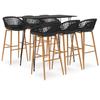 VidaXL 7-Piece Bar Set Bistro Furniture Pub Furniture Counter Set Table and Bar Chairs Restaurant 3057392