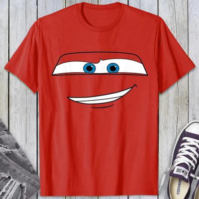 Pixar Car Lightning McQueen Big Face Shirt Womens Tshirt Summer New Unisex Couple Oversized Street Wear
