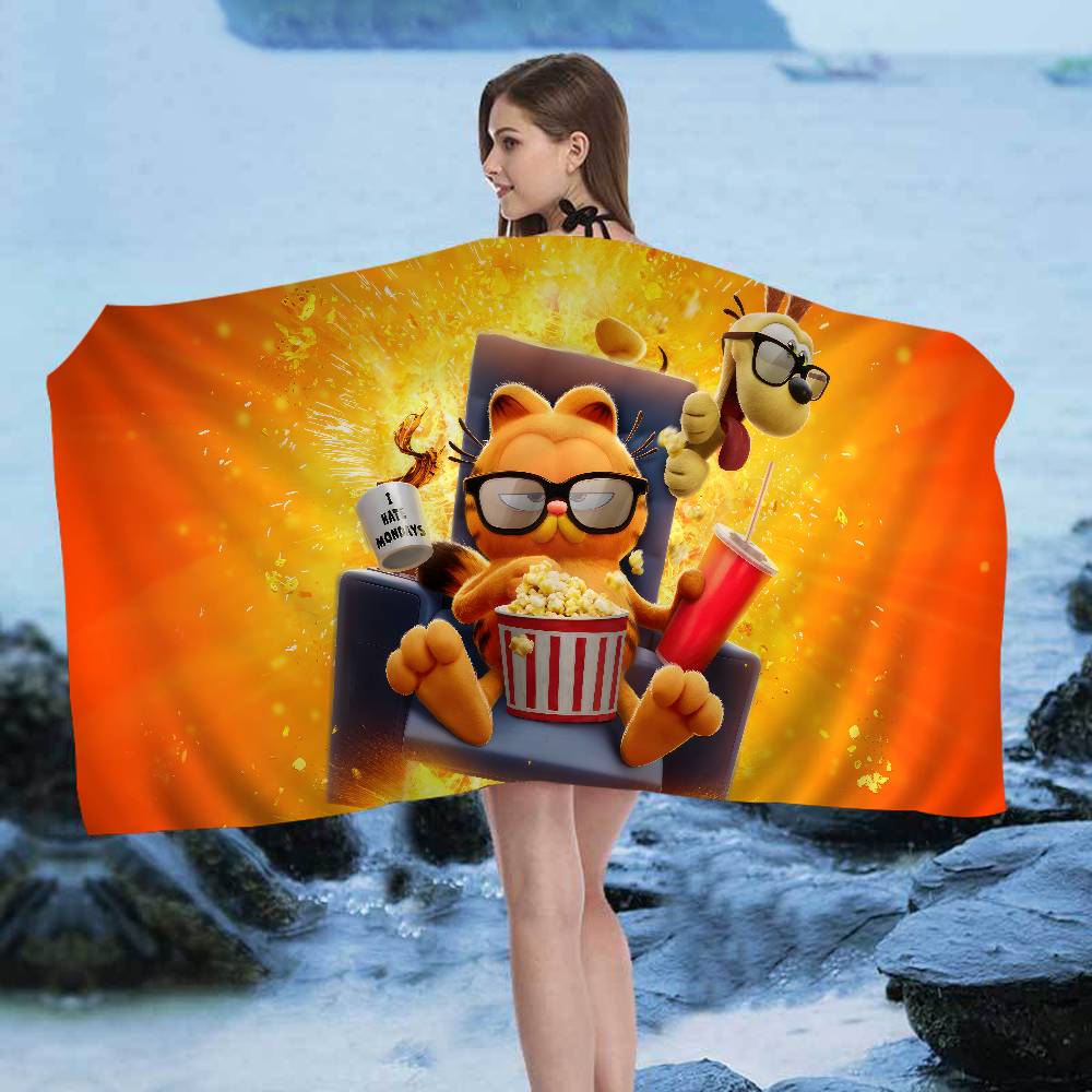 Cute-T-Garfields Microfiber Blanket Quick Drying Beach Towels Oversized Printing Super Absorbent Pool Towel Blanket