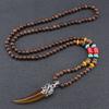 Buddhist Wood Beads Pendant Necklace Ethnic Men Women Jewelry Gifts