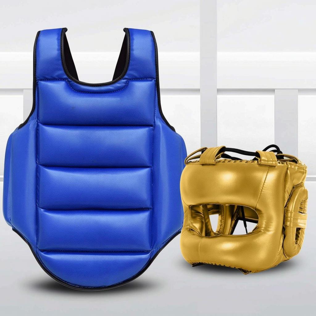 Reversible Taekwondo Protector Vest Rib Body Boxing Guard Chest Muay Thai Kickboxing Face Headgear