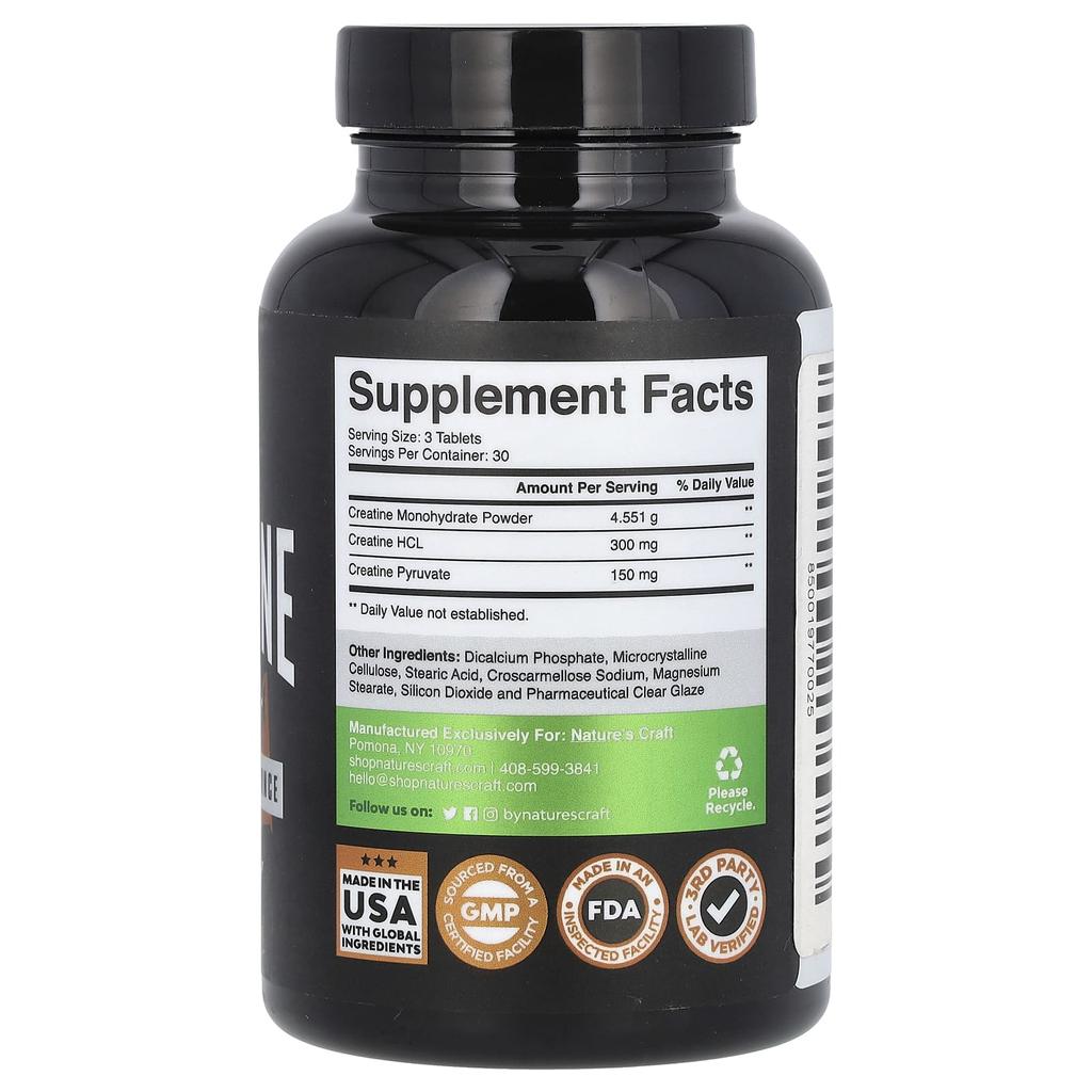 Nature's Craft Creatine, Phase 3, 90 Tablets