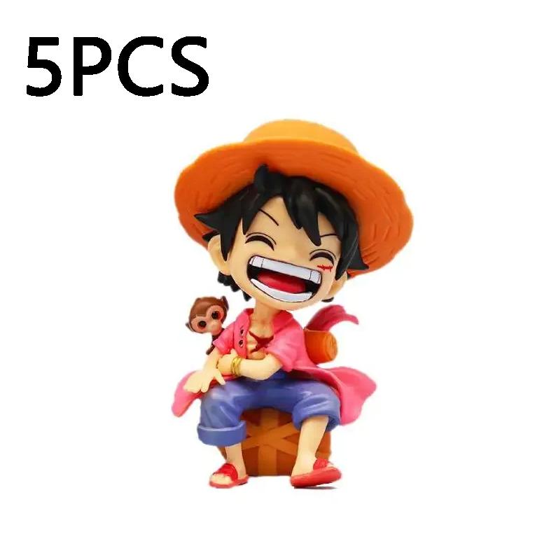 13.5 CM Peripheral Series Luffy Solon Sanji Qversion Sitting Posture Childrens Model Figurine Toy Gift Collectibles