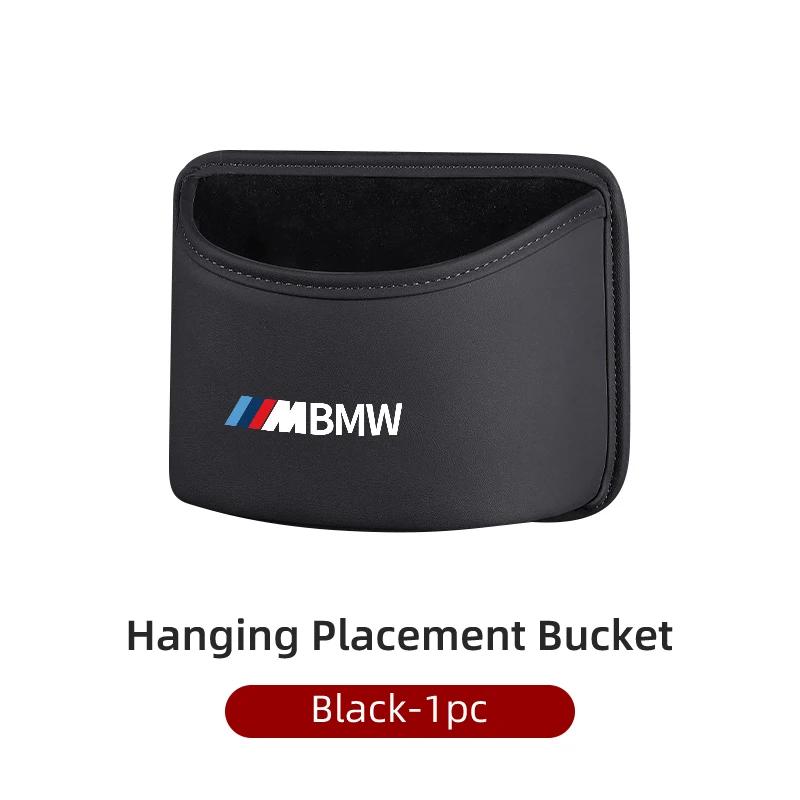 

2025 Hot Car Door Storage Box PU Leather Auto Seat Back Hanging Trash Can Bin Accessories For BMW Performance X1 X3 X5 E39 E46 E