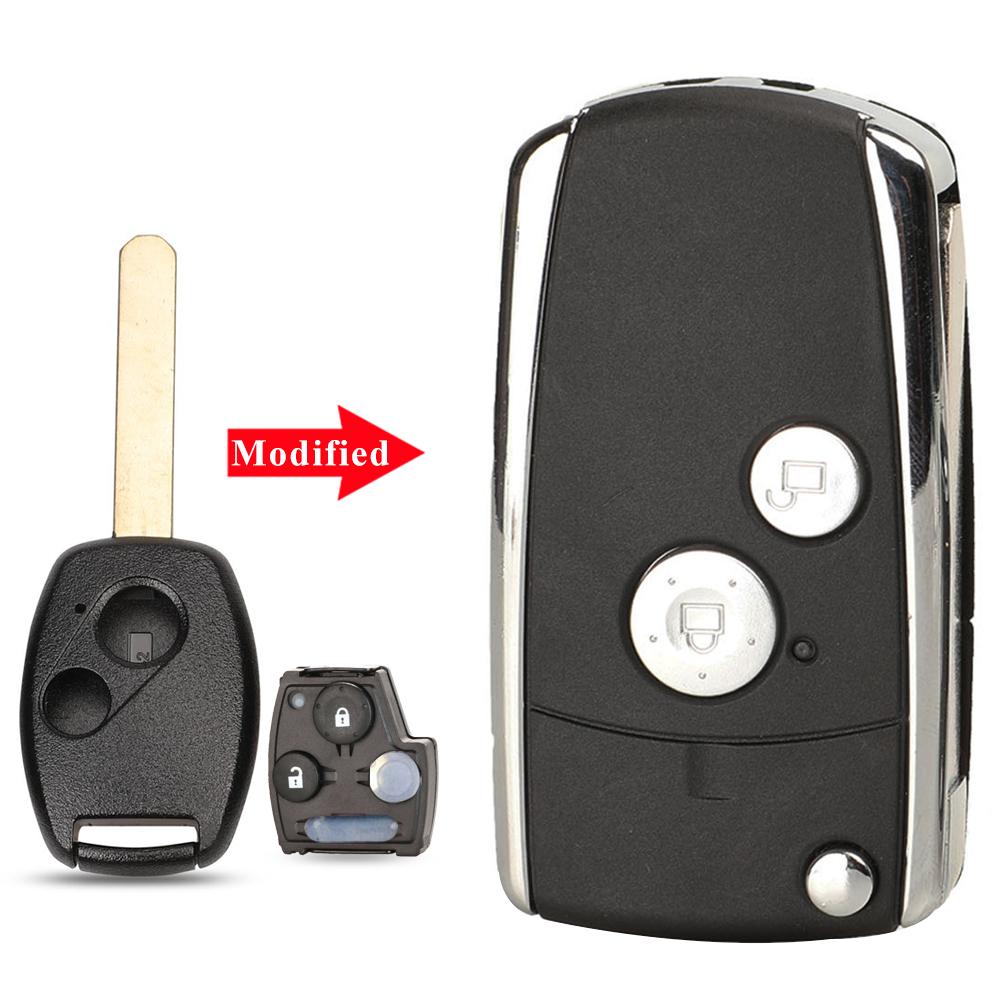 

jingyuqin модифицированный 2/3 кнопки новый стиль складной чехол для ключа без ключа чехол для HONDA ACCORD CRV CIVIC ODYSSEY Pilot сожжены оранжевый