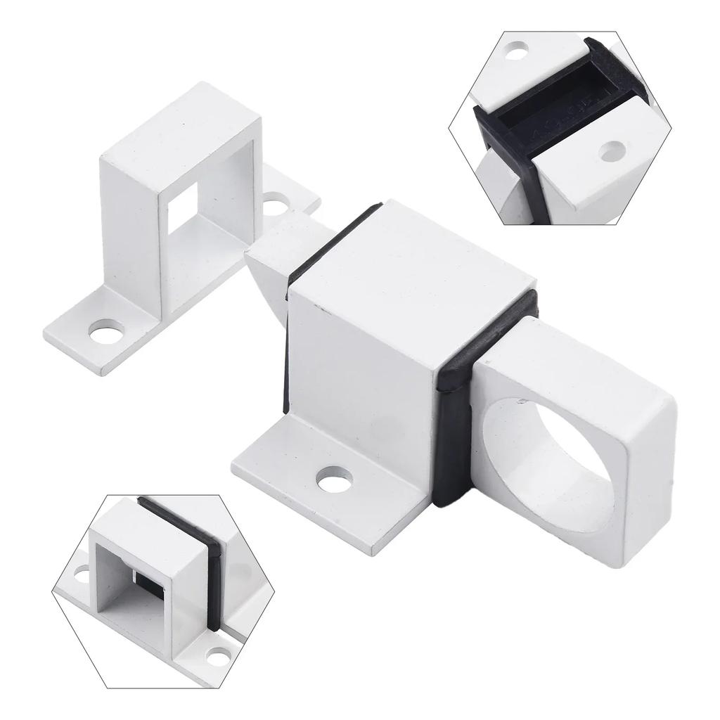 AAAAA AluminumAlloyBlack/Gray Window Gate Security Pull Ring Spring Bounce DoorBoltAutomatic Latch Lock Black Grey Window