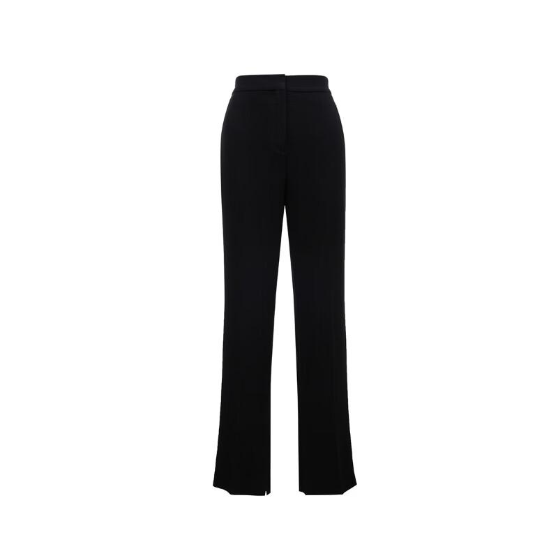 VEROMODA Women's Mid-Waist Slit Straight Leg Trousers