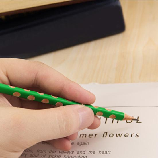 12Pcs Triangle Grip Pencil Set with Ergonomic Finger Holes Students Lead-free Pencil Posture Correction Writing Tool for Beginners & Calligraphy