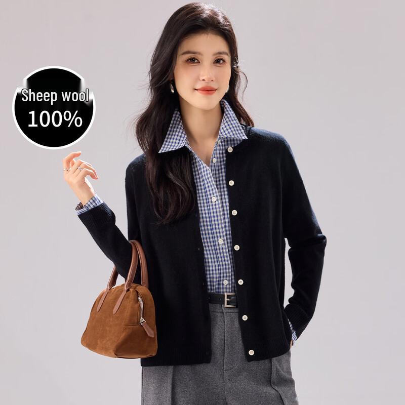 Women s 100% Merino Wool Thick Cardigan Sweater M