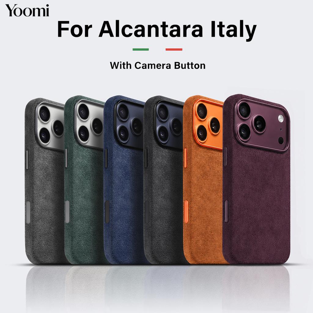 Italian ALCANTARA Magnetic Case for IPhone 18 17 Pro Max with MagSafe Leather Cover Camera Button Protector Phone Back Case