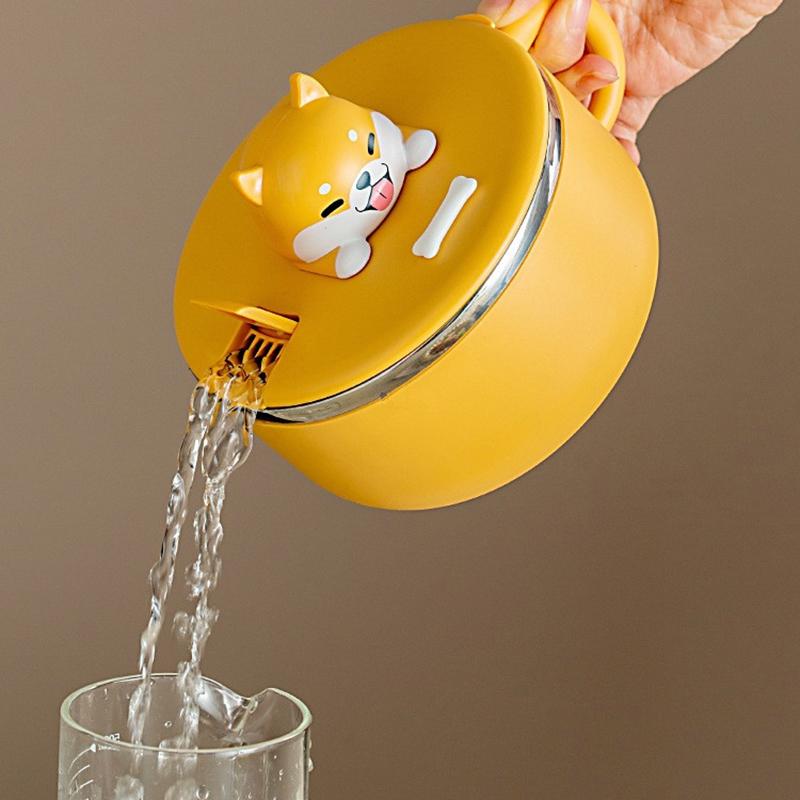 Stainless Steel Instant Noodle Bowl With Lid 1000ml Wide Mouth Food Container for Student Dormitory Fast Heating Meal