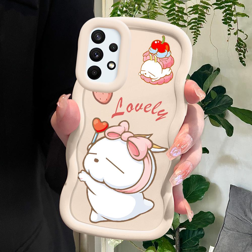 

Окрашенный узор Big Wave Edge Мягкий силиконовый материал Macaron чехол для телефона противоударный защитный резиновый чехол для Samsung Xiaomi Poco Redmi Redmi 14C 5G белый