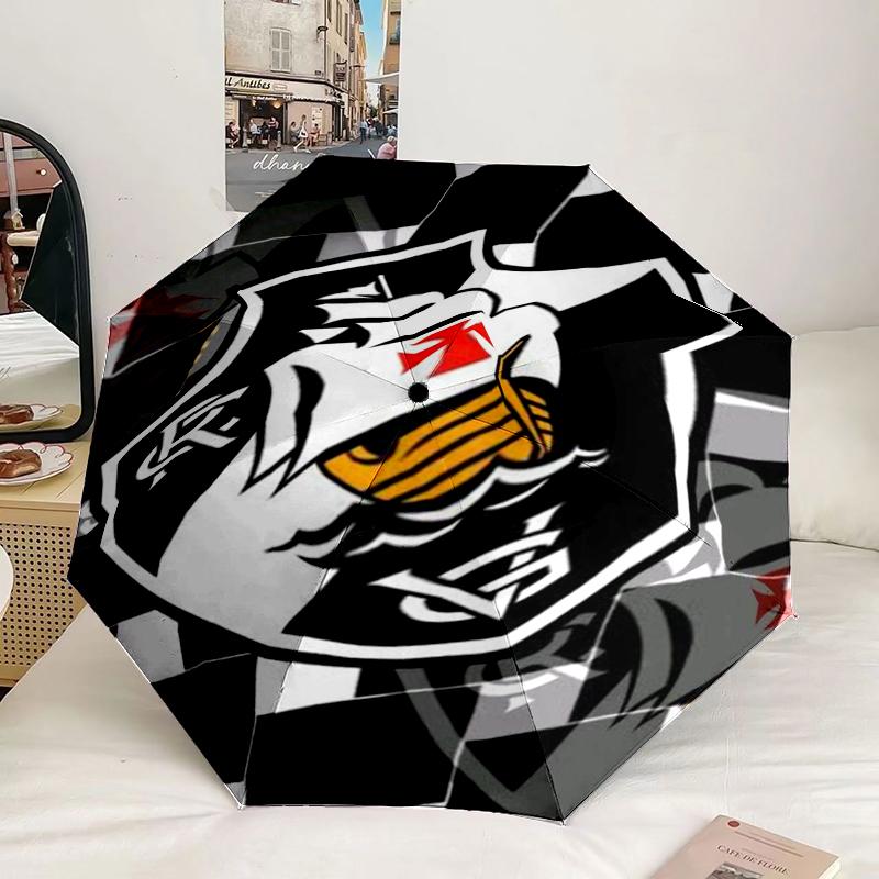 Ombrello con Emblema di Squadra di Calcio a 8 Stecche per Viaggio, Campeggio, Ombrello Leggero Portatile Casual, Essenziale per ogni Famiglia Regalo per le Vacanze