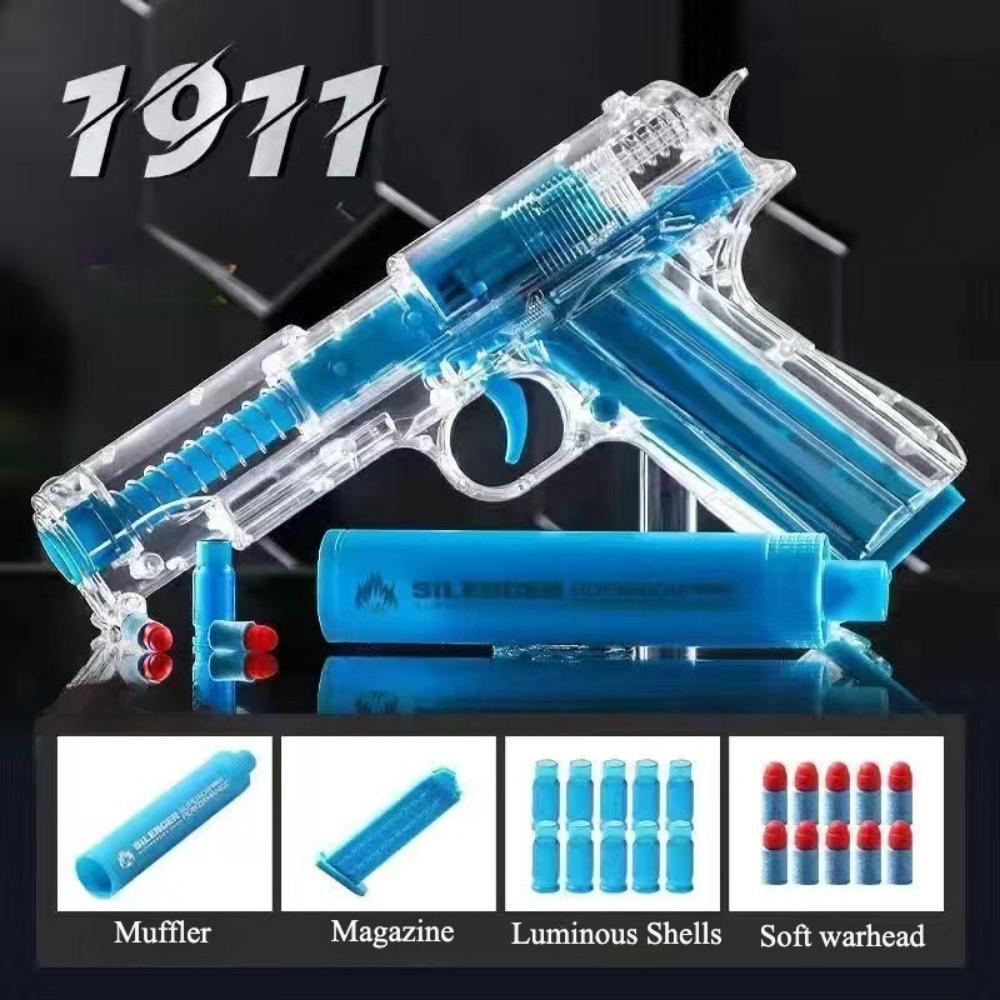 Tactical Luminous Toy Gun Transparent Shell Ejecting Soft Bullet For Kids Boys Adults Airsoft Pistol Children Birthday Gift