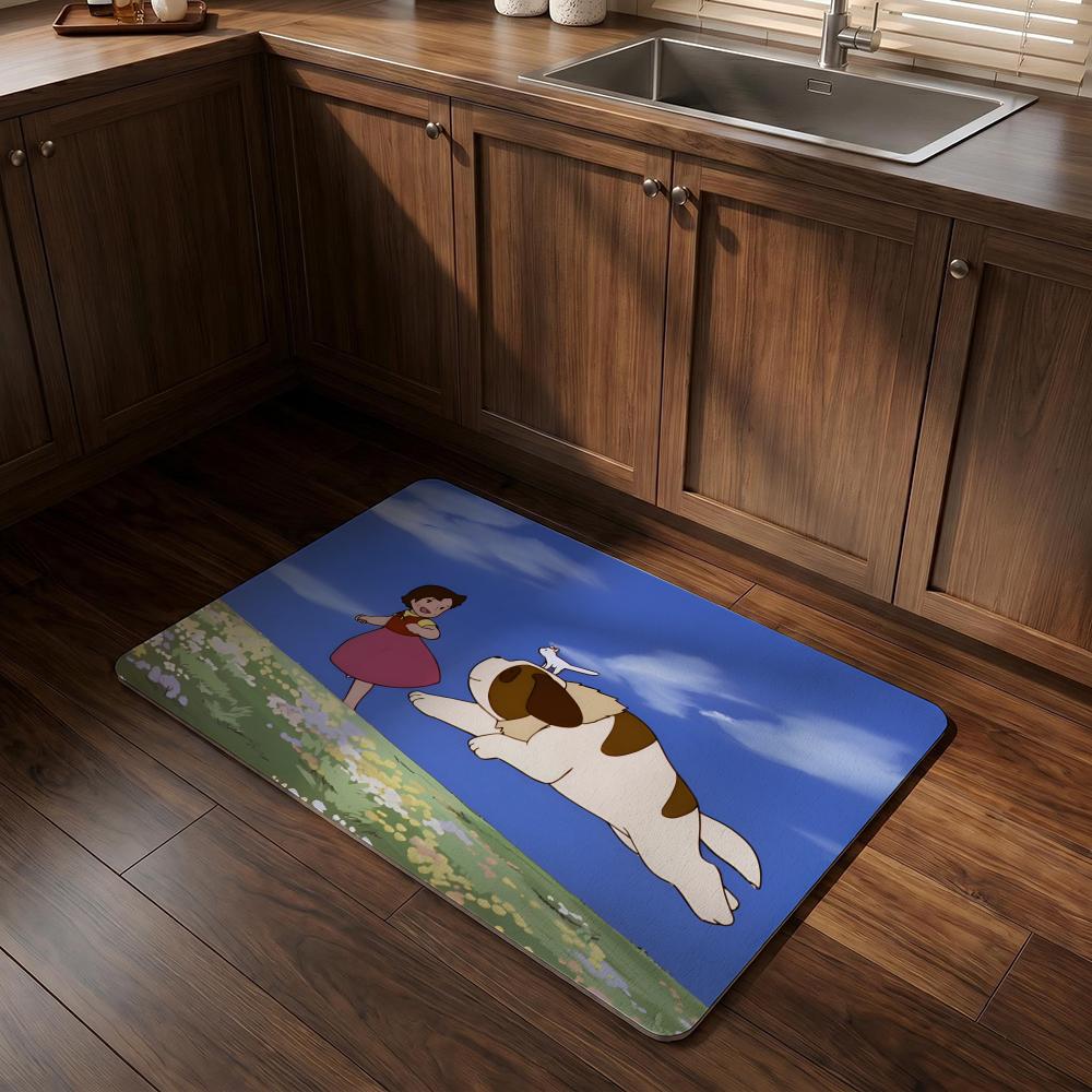 H-heidiS ANIMATION FILM Floor Mat Diatomite Bath Mat Super Absorbent Non-slip Easy To Clean Suitable For Bathroom Kitchen
