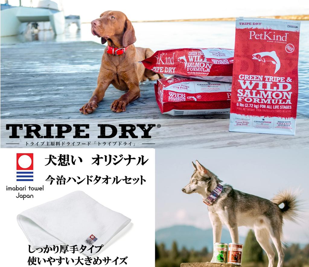 PetKind Green Lamb Tripe 2.72kg [Dog-Friendly Original Imabari Hand Towel Set] [Towel Color: White] [Authentic]