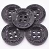 Versatile Round Black Resin Four Eyes Button Clothes Jacket Sweater Suit Trousers Coat Cotton Jacket Uniform