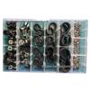 140-Piece Boxed 304 Stainless Steel R-Type Hose Clamps with Rubber Insulation, 6-25mm.