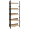 VidaXL 5-Tier Bookcase Oak 60x27.6x158.5 Cm Chipboard