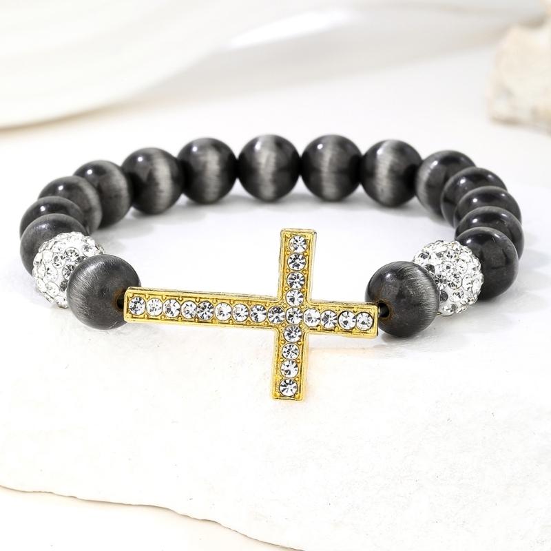 Comfortable Bracelet Expandable Religious Beaded Chain with Metallic Finish and Stylish Layering Potential for Adults