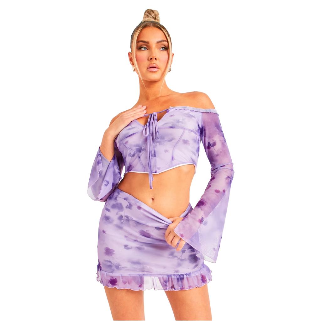 Missy Empire Womens/Ladies Tie Dye Mesh Mini Skirt