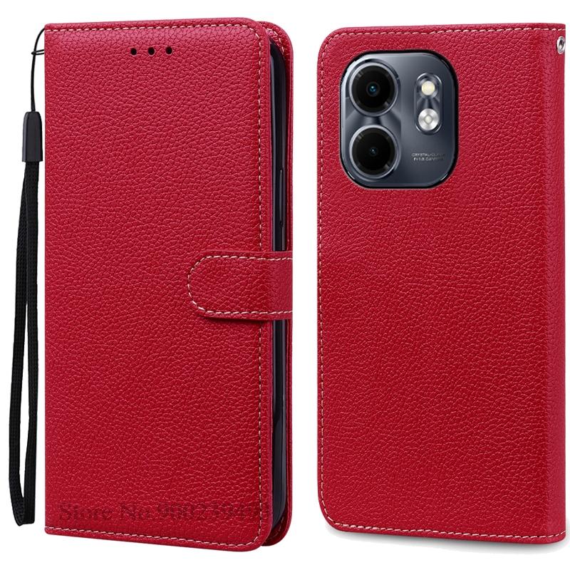 

For Infinix Smart 9 Case Infinix Hot 50i Cover Wallet Leather Flip Cover For Infinix Smart 9 Case Infinix Hot 50i Phone Cover For Smart9 (Hot 50i) темно-красного
