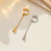 Stainless Steel Metal Teardrop Tassel Ear Clip For Women Vintage Gold Color C-shaped No Piercing Ear Cartilage Clips Jewelry