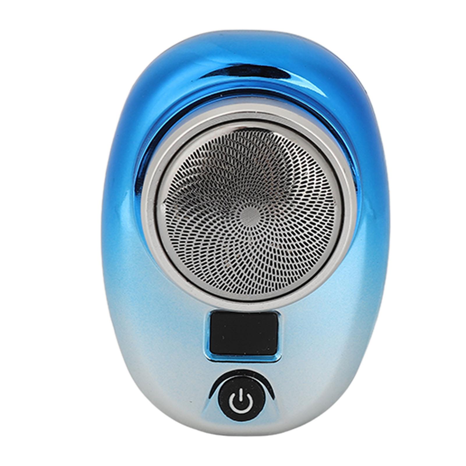 

Электрический триммер для бороды беспроводной мини USB перезаряжаемый светодиодный дисплей водонепроницаемый машинка для стрижки бороды для мужчин Blue Silver Gradient