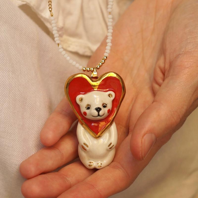 Collana con Ciondolo Animale Design a Forma di Cuore Catena in Rame Per Uso Quotidiano Casual