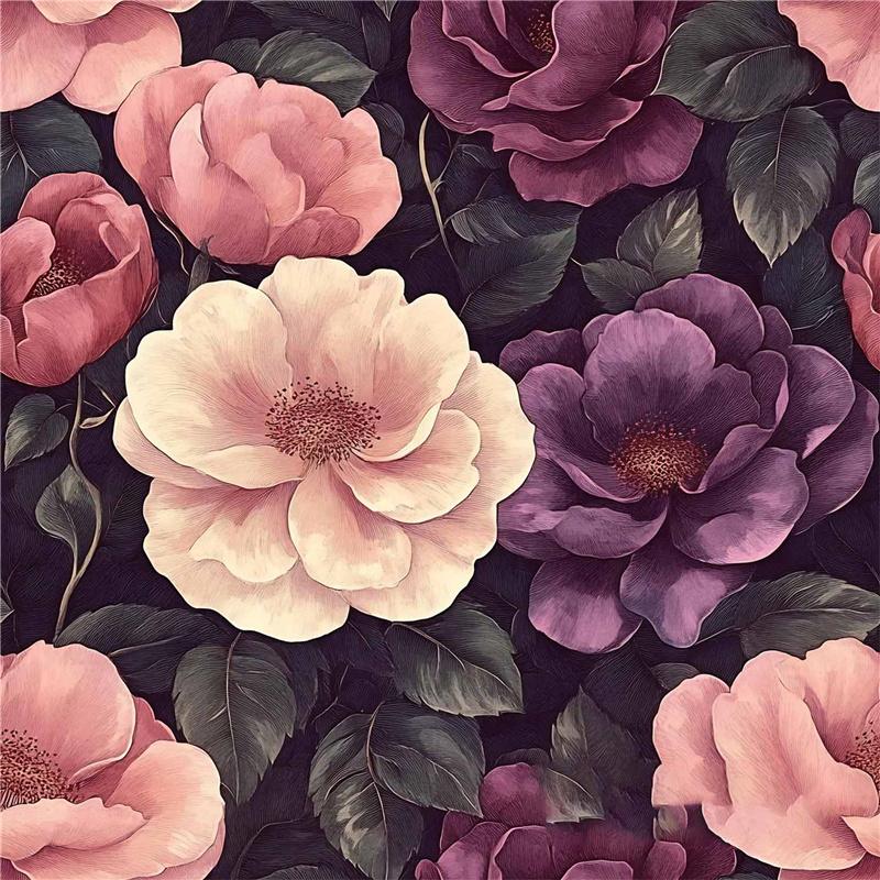 Vintage Floral Wallpaper Wainscoting Sticker Self-Adhesive Waterproof Moisture-Resistant Wall Decoration Renovation Upcycling