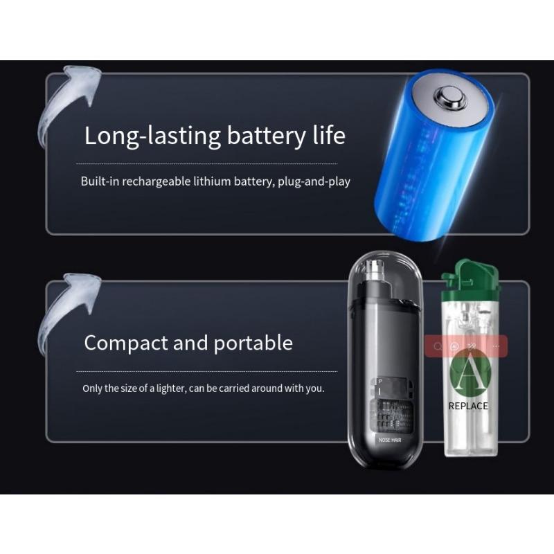 1PC Electric Nose Hair Trimmer Men's Rechargeable Clean Nose Hair Removal Scissors Shave Artifact Ear Hair Nasal Cavity