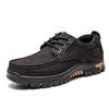 Fashion Spring and Summer Outdoor Sports Men Hiking Leather Shoes Breathable Top Layer Cowhide Casual Leather Shoes