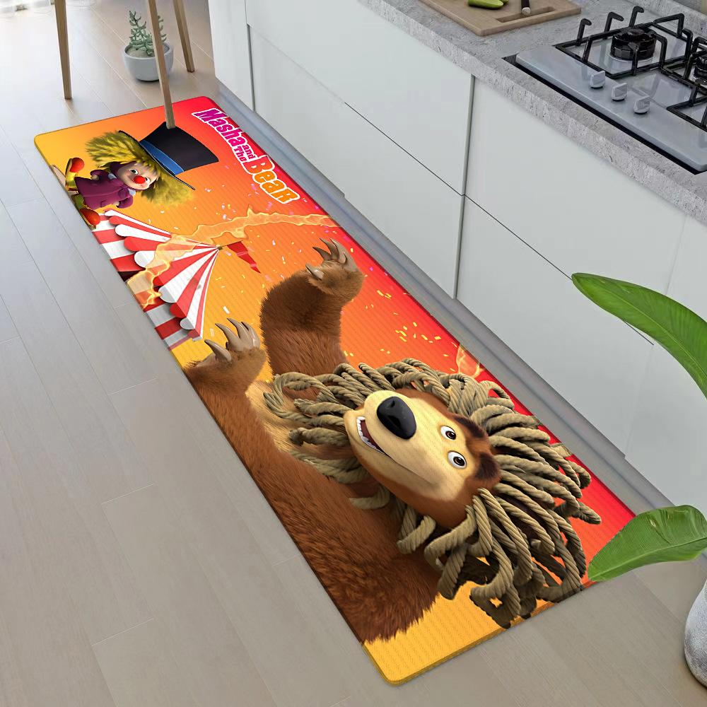 Entrance Front Door Doormat M-Masha And The B-Bears Non-slip Kitchen Rug Living Room Rugs Balcony Bathroom Foot Mat Floor Mats