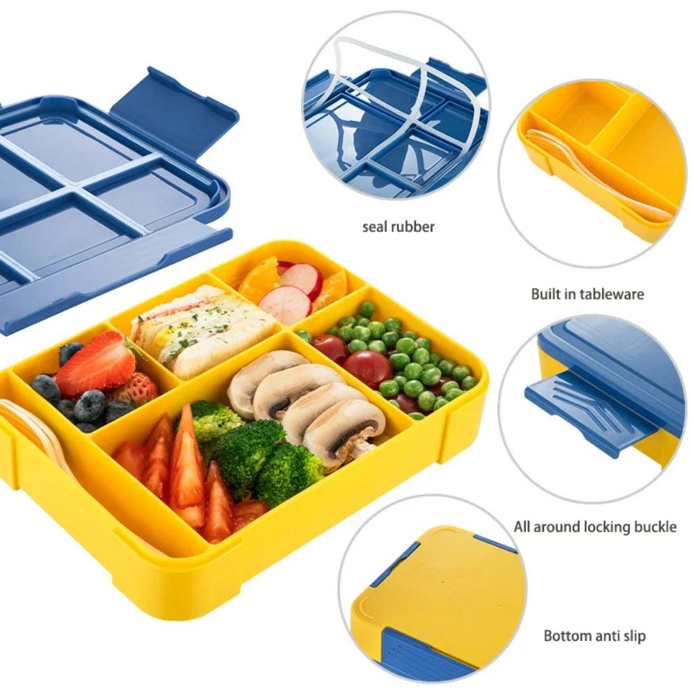 With Cutlery Lunch  Containers 5 Compartments Salad Box Picnic Box Children Lunch Boxes  Kids