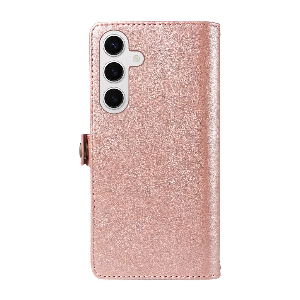 For Samsung Galaxy S25/Galaxy S24 Case YIKATU YK-008 Zipper Wallet Leather Phone Cover with Shoulder Strap