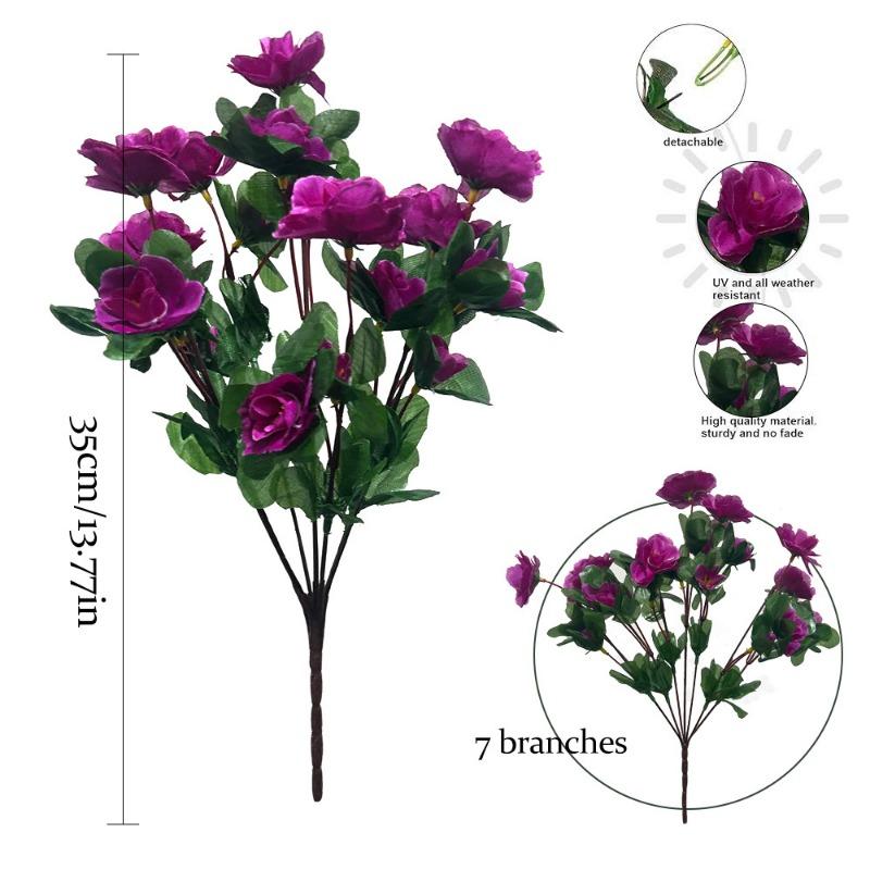 

Искусственные азалииИскусственные зеленые растения Букеты из искусственных цветов Украшение для дома, гостиной Фотореквизит и украшения 1pc фиолетовый