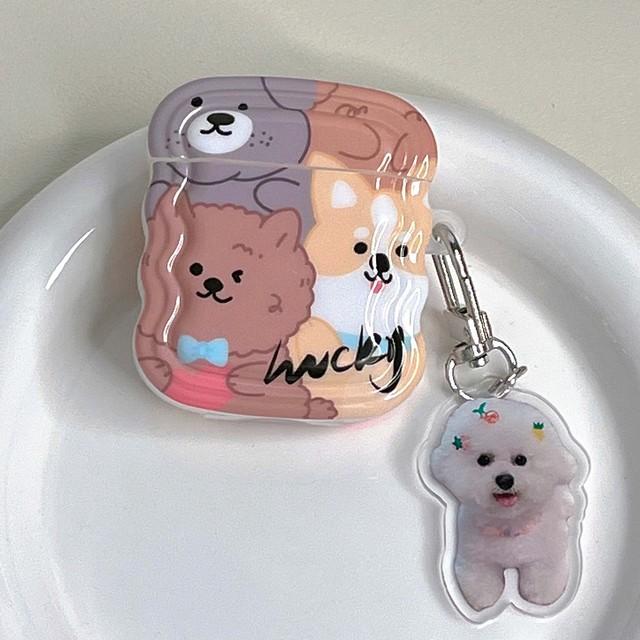 

Подвеска с изображением щенка Ins для собаки, волнистый противоударный милый защитный чехол для телефона для Iphone 14 Pro Max Plus 11 12 13 14 Promax Back Shell For Airpods Pro 2nd