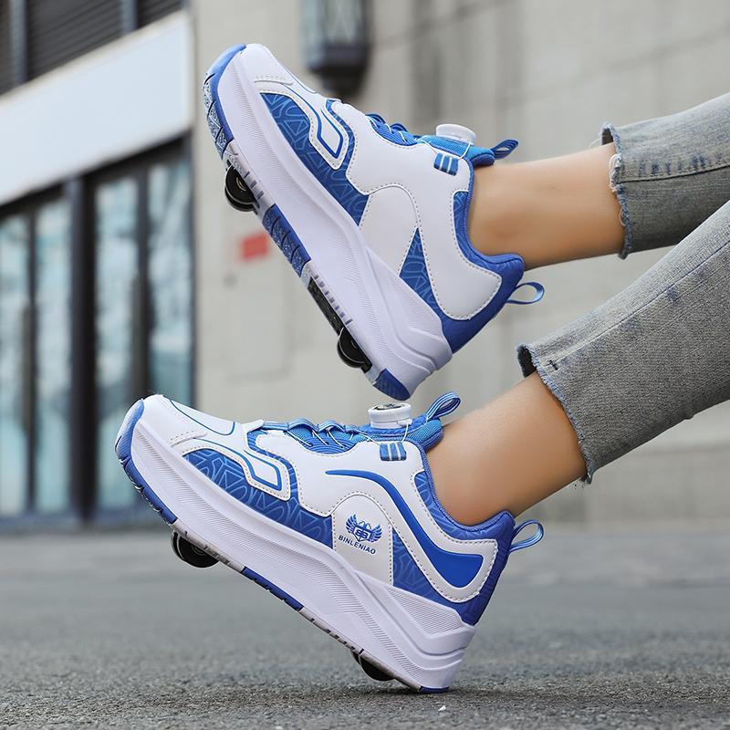 29-40 Children's Four-wheel Sports Shoes Detachable Flat Shoes Children's Skating Roller Skates Shoes for Kids