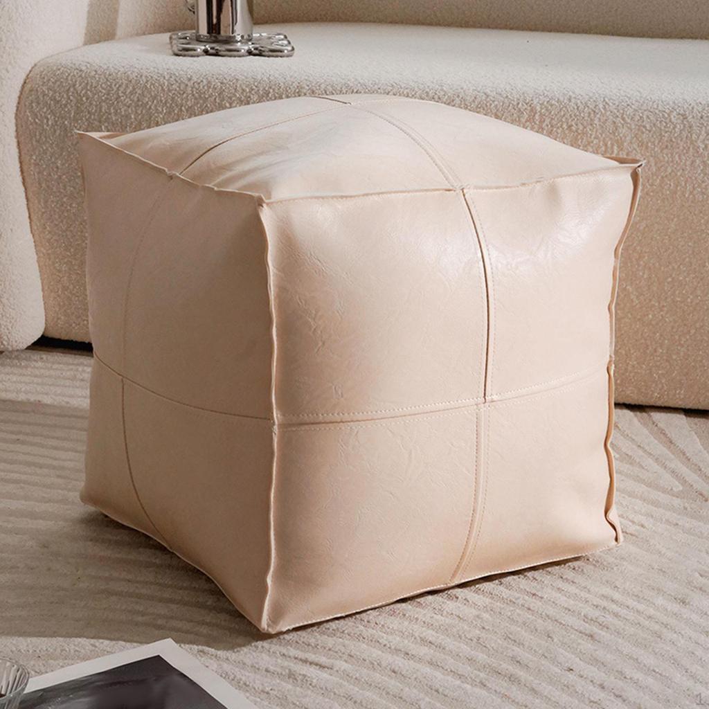 Pouf Cover for Unfilled Footstool Floor Cushion Seat Living Room And Bedroom