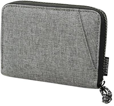 Melierter Nylon Rundum-Reißverschluss Portemonnaie Leicht und mit IC-Karte Grau [Registrieren] Geldbörse, Kompakt, Schlitze,