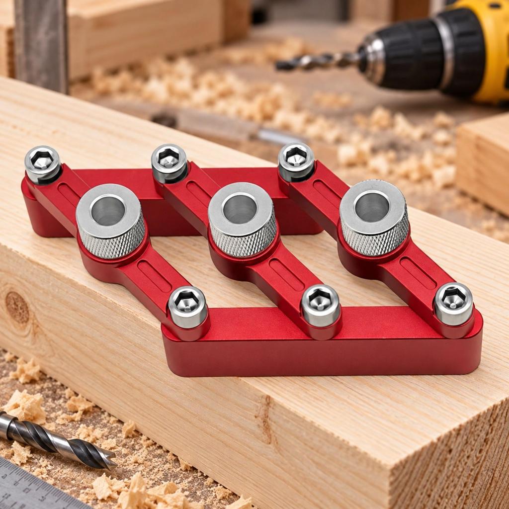 Woodworking Dowel-Jig with Bushings Rigid Wood Joint Tool Accurate