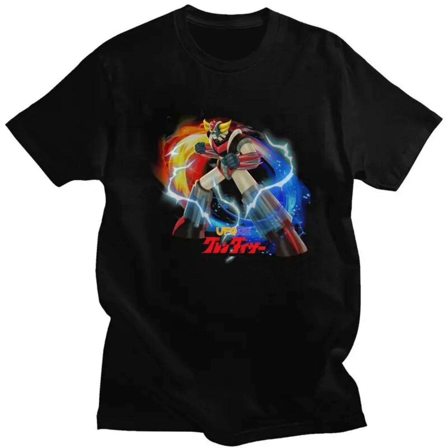 Индивидуальная крутая футболка с роботом-НЛО Грендизер для мужчин, 100% хлопок, для отдыха, Голдирак, Аниме-футболки, Модные футболки S чёрный