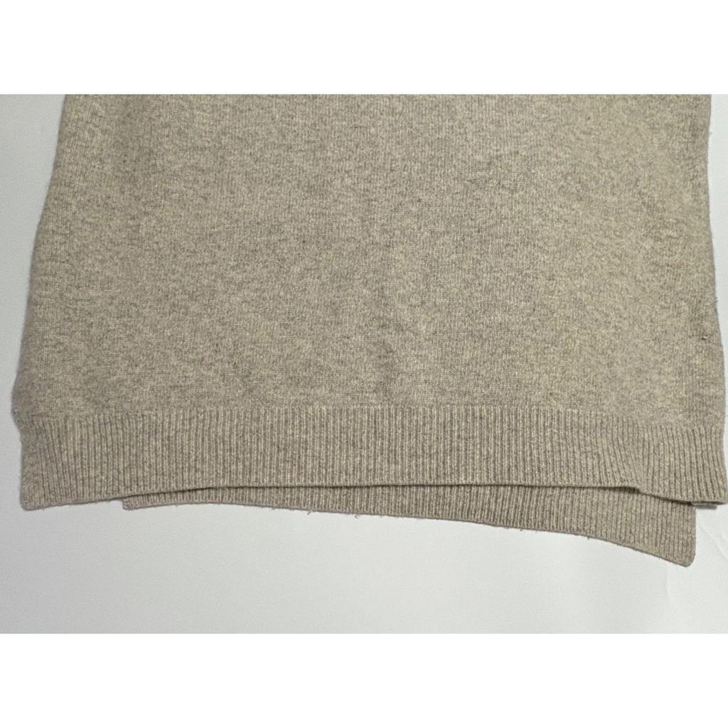 Used 〇ENFLD Knit dress, thick, tight, crew neck, long sleeves, wool x cashmere, maxi length, calf length, both side slits, gray, gray, 36 sizes,