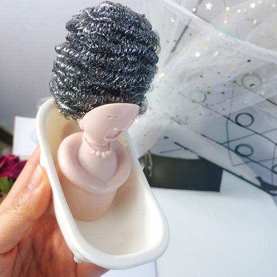 Bathtub Shaped Cleaning Ball Rack Dishwasher Safe Cute Dish Scrubber Holder Sink Organizer Kitchen Decoration