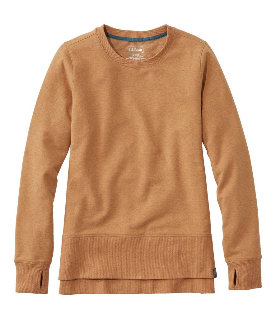 Cozy Split Hem US Fit Regular L Toffee Heather Brown 1000161754 L.L.Bean Women's L.L.Bean Sweatshirt,