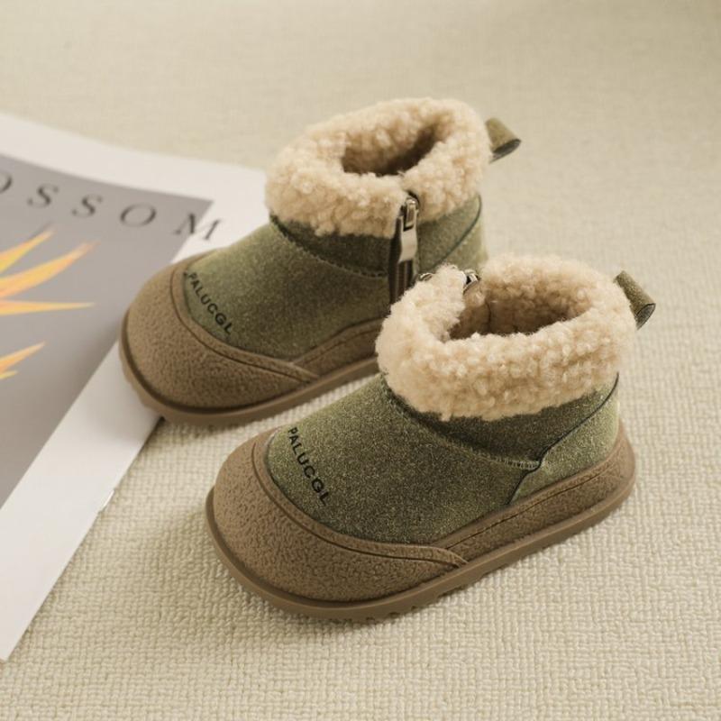 Winter Girls' Non-slip Soft-soled Snow Boots Warm Cotton Shoes Children's Thickened Fleece-lined Cotton Boots